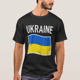 Camiseta Vintage Ucrânia Afetou Posição De Bandeira Ucra