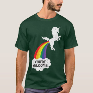 Camiseta Vintage Unicorn Poops Rainbow Você é bem-vindo