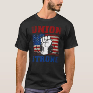 Camiseta Vintage Union Strong American Flag Union Worker La