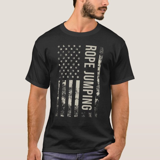 Camiseta Vintage US American Flag Rope Jumping (Frente)