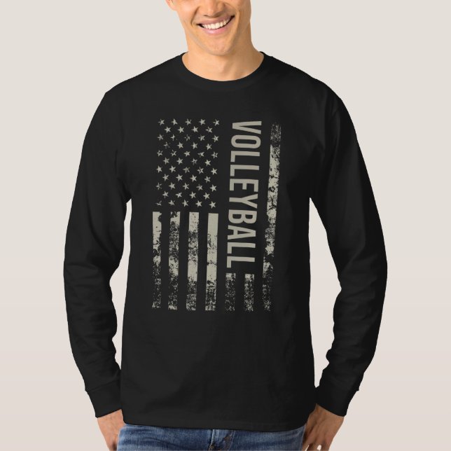 Camiseta Vintage US American Flag Volleyball (Frente)