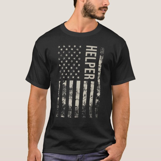 Camiseta Vintage US Flag Helper (Frente)