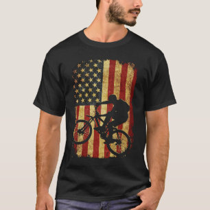 Camiseta Vintage US Flag MTB Retro Mountain Bike
