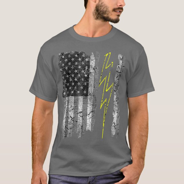 Camiseta Vintage US Flag Sparky Eletronique Electrical (Frente)