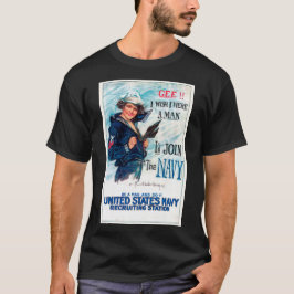 Camiseta Vintage US Marinho reeruindo poster