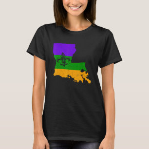 Camiseta Vintage Us New Orleans Mardi Gras Flag Fleur De Li