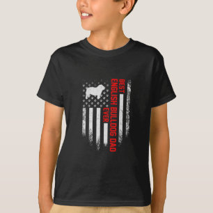 Camiseta Vintage USA American Flag Best English Buldog