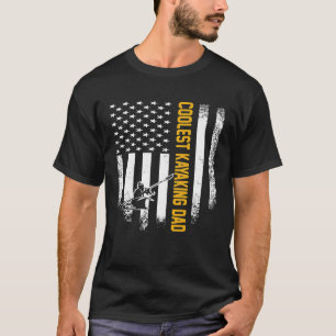 Camiseta Vintage USA American Flag Coolest Kayaking Dad Kay