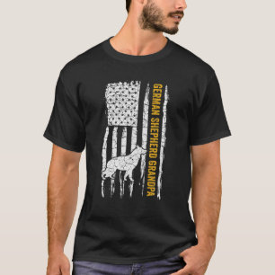 Camiseta Vintage USA American Flag German shepherd Grandpa