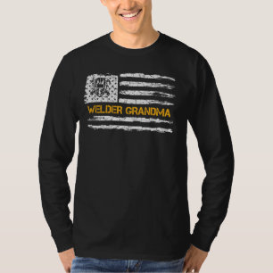 Camiseta Vintage Usa American Flag Welder Grandma Welder S