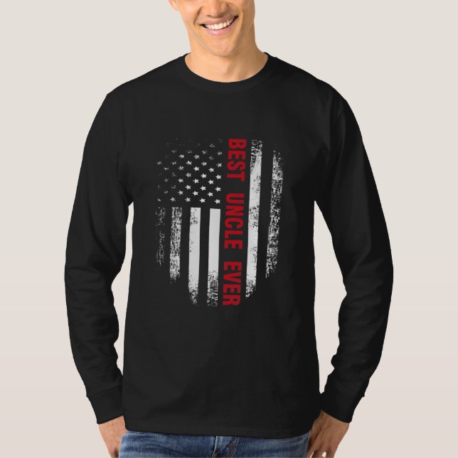 Camiseta Vintage USA Best Tio Ever American Flag (Frente)