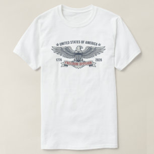 Camiseta Vintage USA Divisão Liberdade 250 Anos Patriótico