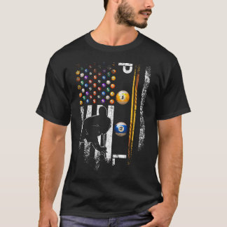 Camiseta Vintage Usa Flag Billiards Player Pool Billiards S