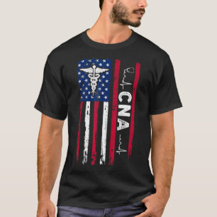 Camiseta Vintage USA Flag CNA Life Certified Nurse Worker A