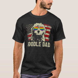 Camiseta Vintage USA Flag Doodle Pai LGBT Gay Prid