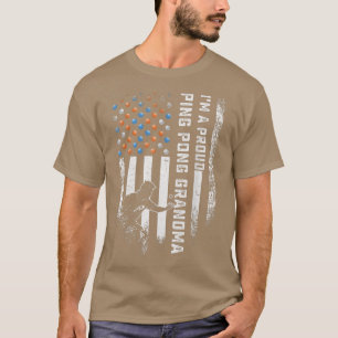 Camiseta Vintage USA Flag Eu sou um orgulho Ping Pong Avó T