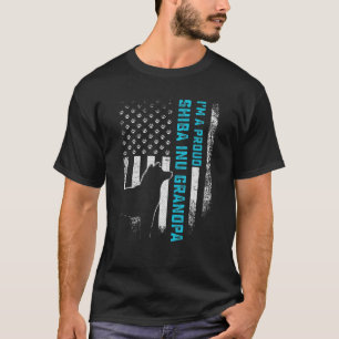 Camiseta Vintage USA Flag Eu sou um orgulhoso Shiba Inu Do