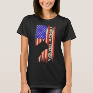 Camiseta Vintage Usa Flag French Buldog Avô Frenchie S
