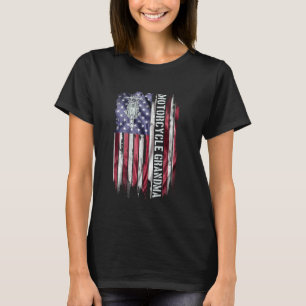 Camiseta Vintage USA Flag Motocicleta Dirt Bike Grandma Sil