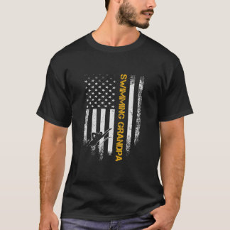 Camiseta Vintage USA Flag Orud Nadando Avô Swimmer