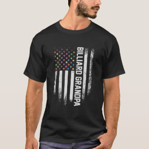Camiseta Vintage USA Flag Piscina Billiard Grandpa
