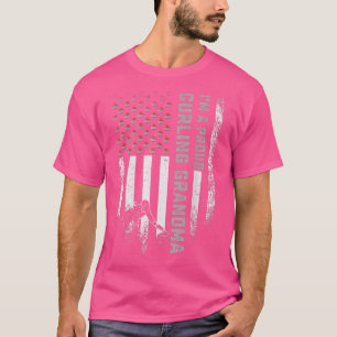 Camiseta Vintage USA Flag Sou Um Orgulho Curling Gran