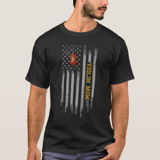 Camiseta Vintage Usa Flag Violista Musista Mãe Violinista S