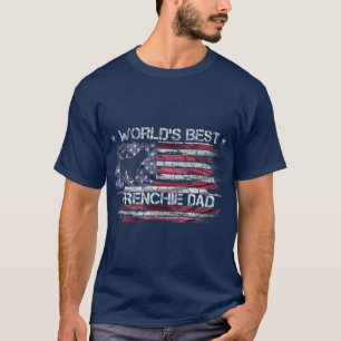 Camiseta Vintage USA Flag Worlds Best French Bulldog Pai Fr