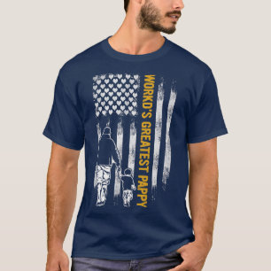 Camiseta Vintage USA Flag World's Greatest Pappy Funny Fath