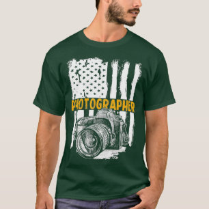 Camiseta Vintage USA Fotógrafo American Flag Patriotic