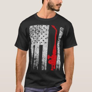 Camiseta Vintage USA Red White Welder Flag Americano