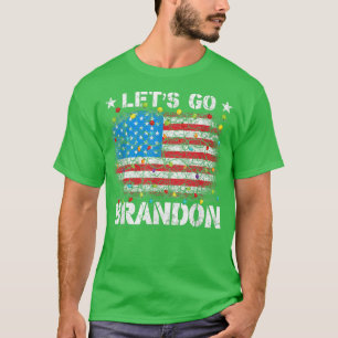 Camiseta Vintage Vamos Go Brandon Christmas Lights USA Flag