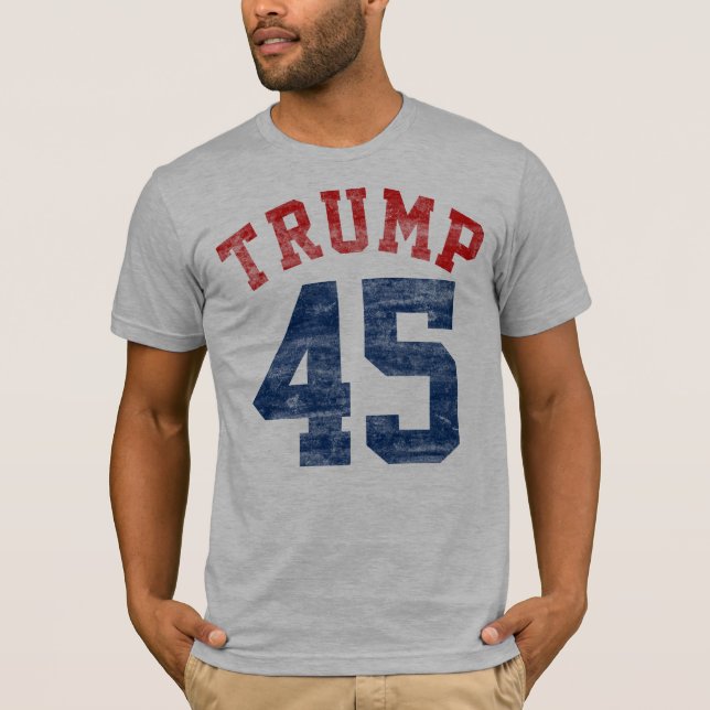 Camiseta Vintage Varsity Pro Presidente Donald Trump 45 (Frente)