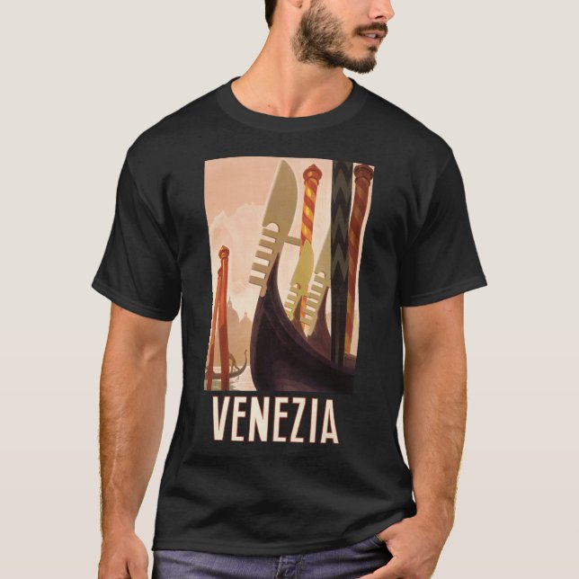 Camiseta Vintage Veneice Itália Gondola Viagem (Frente)
