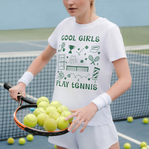 Camiseta Vintage Verde Escuro Garotas Legais Jogam Tênis Re