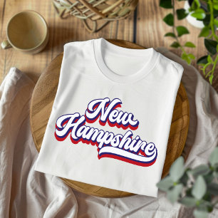 Camiseta Vintage Vermelha, Branca e Azul de New Ha