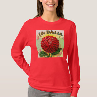 Camiseta Vintage vermelho da dália