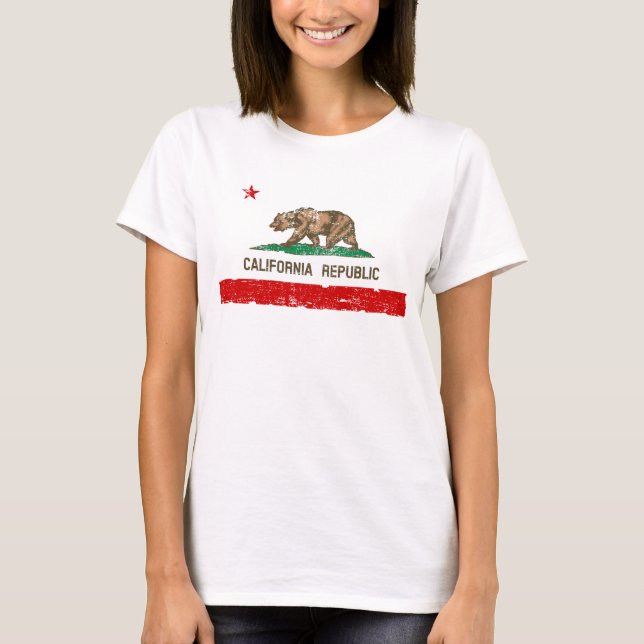 Camiseta Vintage Vestida California State Flag (Frente)