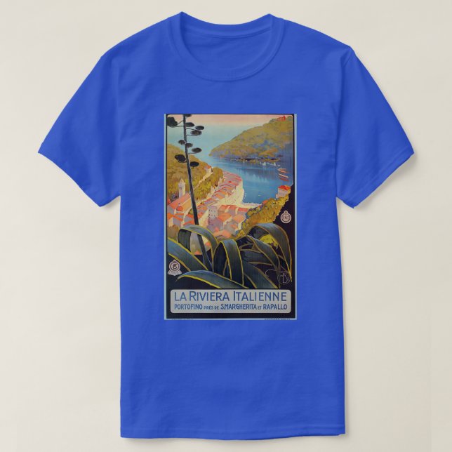 Camiseta Vintage - Viagem da Riviera italiana Portofino (Frente do Design)