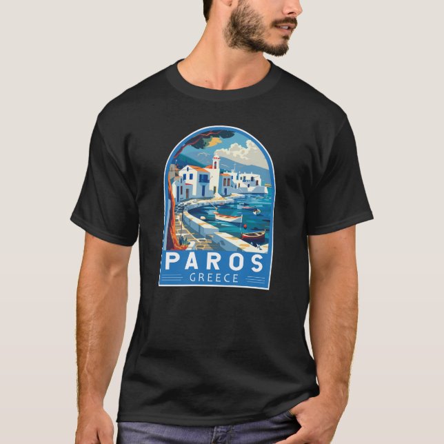 Camiseta Vintage Viagem de Grécia de Paros (Frente)