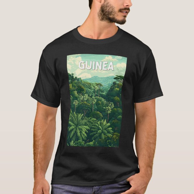 Camiseta Vintage Viagem de Ilustração da Guiné (Frente)