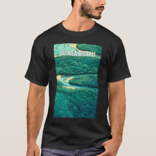 Camiseta Vintage Viagem de Ilustração da Guiné Bissau