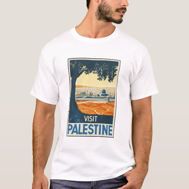 Camiseta Vintage-Viagem-Poster-Palestina (Frente)