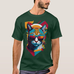Camiseta Vintage Vibes e Flair Felino Retro Legal Cat 1