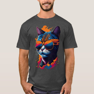 Camiseta Vintage Vibes e Flair Felino Retro Legal Cat 3