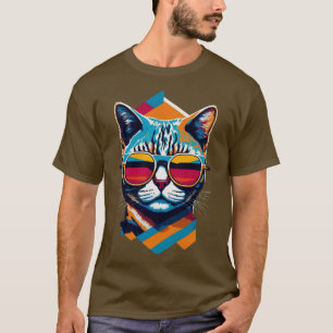 Camiseta Vintage Vibes e Flair Felino Retro Legal Cat 4