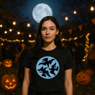 Camiseta Vintage Victorian Era 3 Ravens & Moon Halloween