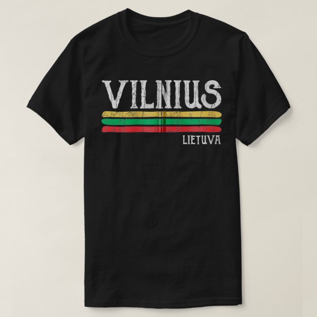 Camiseta Vintage Vilnius Lâmpadas lituanas (Frente do Design)