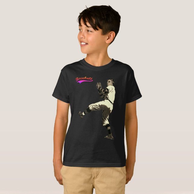 Camiseta Vintage Vintage Baseball Pitcher (Frente Completa)