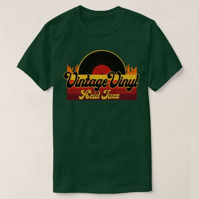 Camiseta Vintage Vinyl Acid Jazz (Frente do Design)